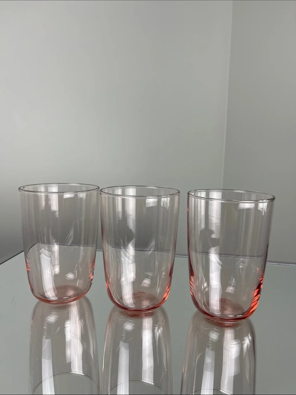 IKEA Pink Glass Carafe & 3 Drinking Glasses – Made in France